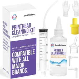 Best Printer Cleaning Kit for Epson, HP | Brother Inkjet Printhead Cleaning Kit | Inkjet Printer Head Cleaner | Printer Head Cleaning Kit with LARGE 20ml Syringe - 100ml Printer Cleaning Fluid